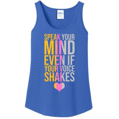 Speak Your Mind Even If Your Voice Shakes Ladies Essential Tank