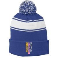 Speak Your Mind Even If Your Voice Shakes Stripe Pom Pom Beanie