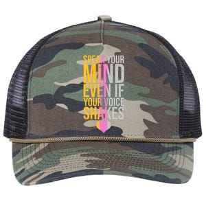 Speak Your Mind Even If Your Voice Shakes Retro Rope Trucker Hat Cap