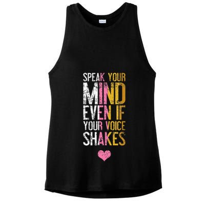 Speak Your Mind Even If Your Voice Shakes Rbg Ladies PosiCharge Tri-Blend Wicking Tank
