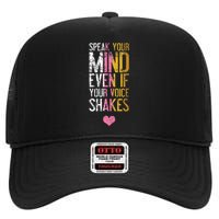 Speak Your Mind Even If Your Voice Shakes Rbg High Crown Mesh Back Trucker Hat