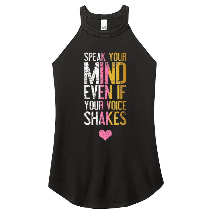 Speak Your Mind Even If Your Voice Shakes Rbg Women's Perfect Tri Rocker Tank