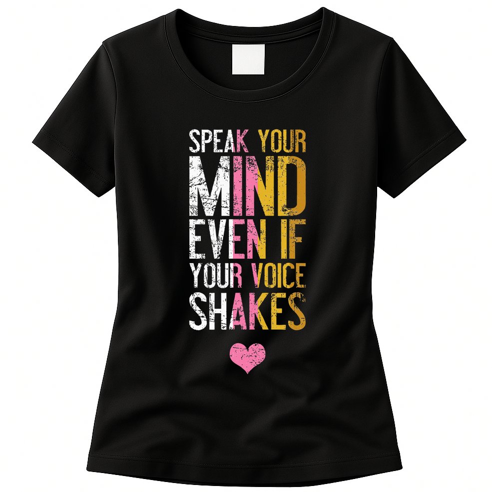 Speak Your Mind Even If Your Voice Shakes Rbg Womens T-Shirt