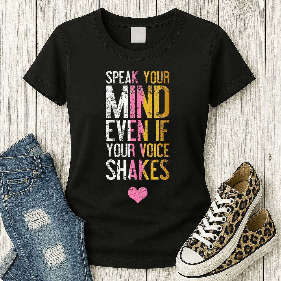 Speak Your Mind Even If Your Voice Shakes Rbg Womens T-Shirt