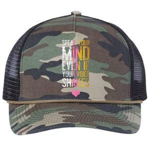 Speak Your Mind Even If Your Voice Shakes Rbg Retro Rope Trucker Hat Cap