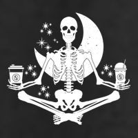 Skeleton Yoga Meditating And Ing Coffee Funny Gift 7 Panel Mesh Trucker Snapback Hat