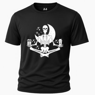 Skeleton Yoga Meditating And Ing Coffee Funny Gift Performance Shirt
