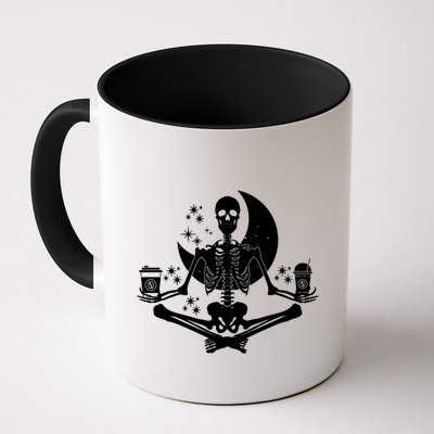 Skeleton Yoga Meditating And Ing Coffee Funny Gift Mug