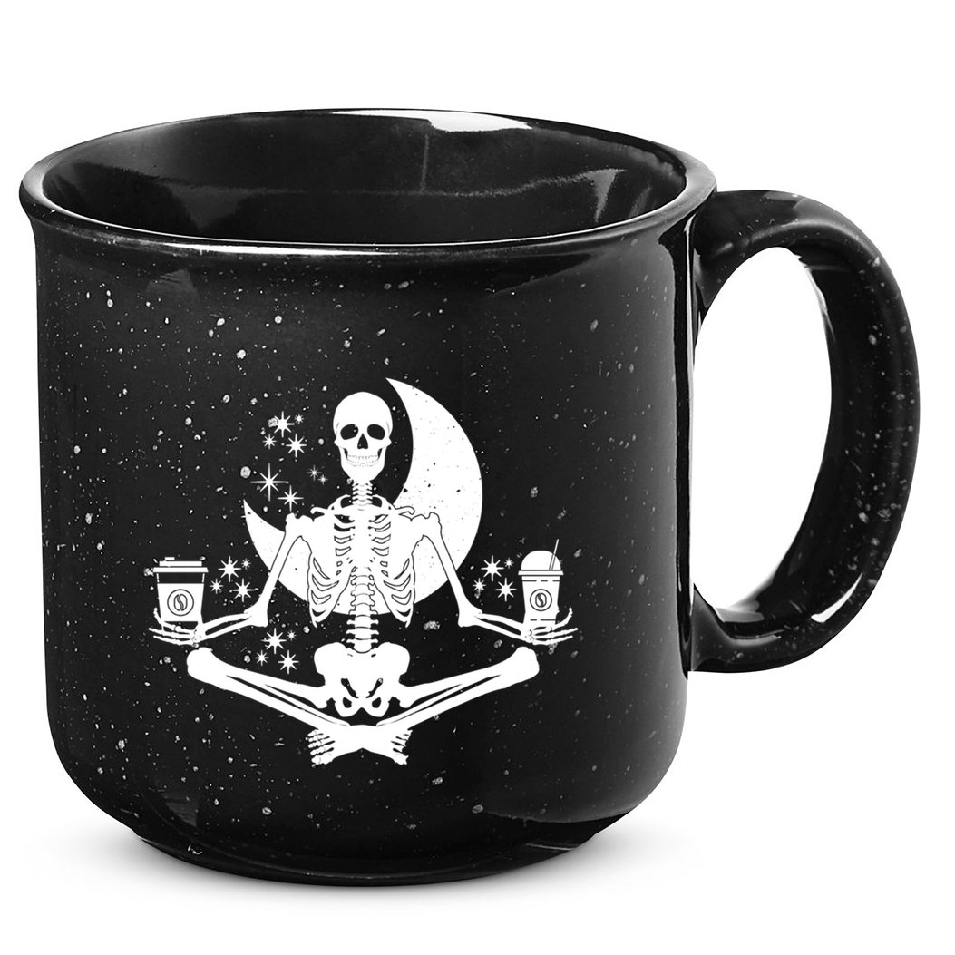 Skeleton Yoga Meditating And Ing Coffee Funny Gift 15oz Campfire Ceramic Mug