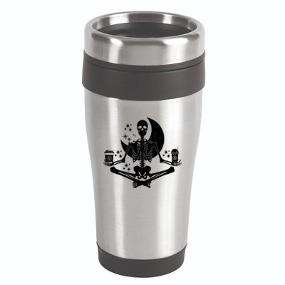 Skeleton Yoga Meditating And Ing Coffee Funny Gift 16oz Travel Tumbler