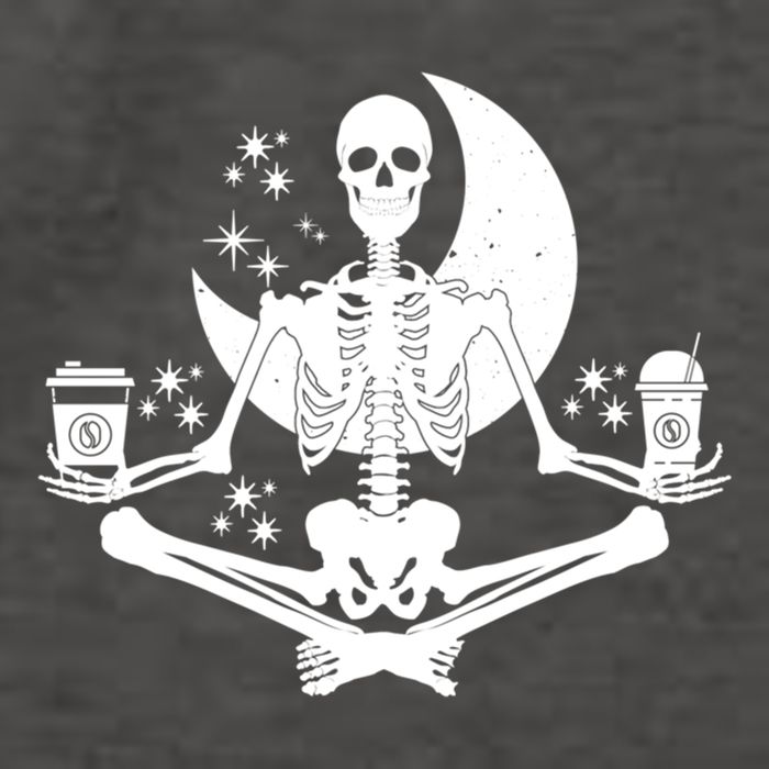 Skeleton Yoga Meditating And Ing Coffee Funny Gift Vector Backpack