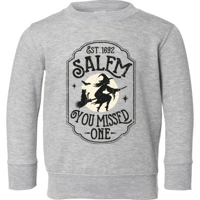 Salem You Missed One Funny Halloween Feminist Witch Trials Toddler Sweatshirt