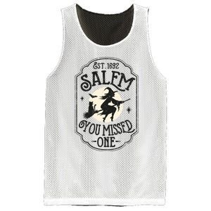 Salem You Missed One Funny Halloween Feminist Witch Trials Mesh Reversible Basketball Jersey Tank