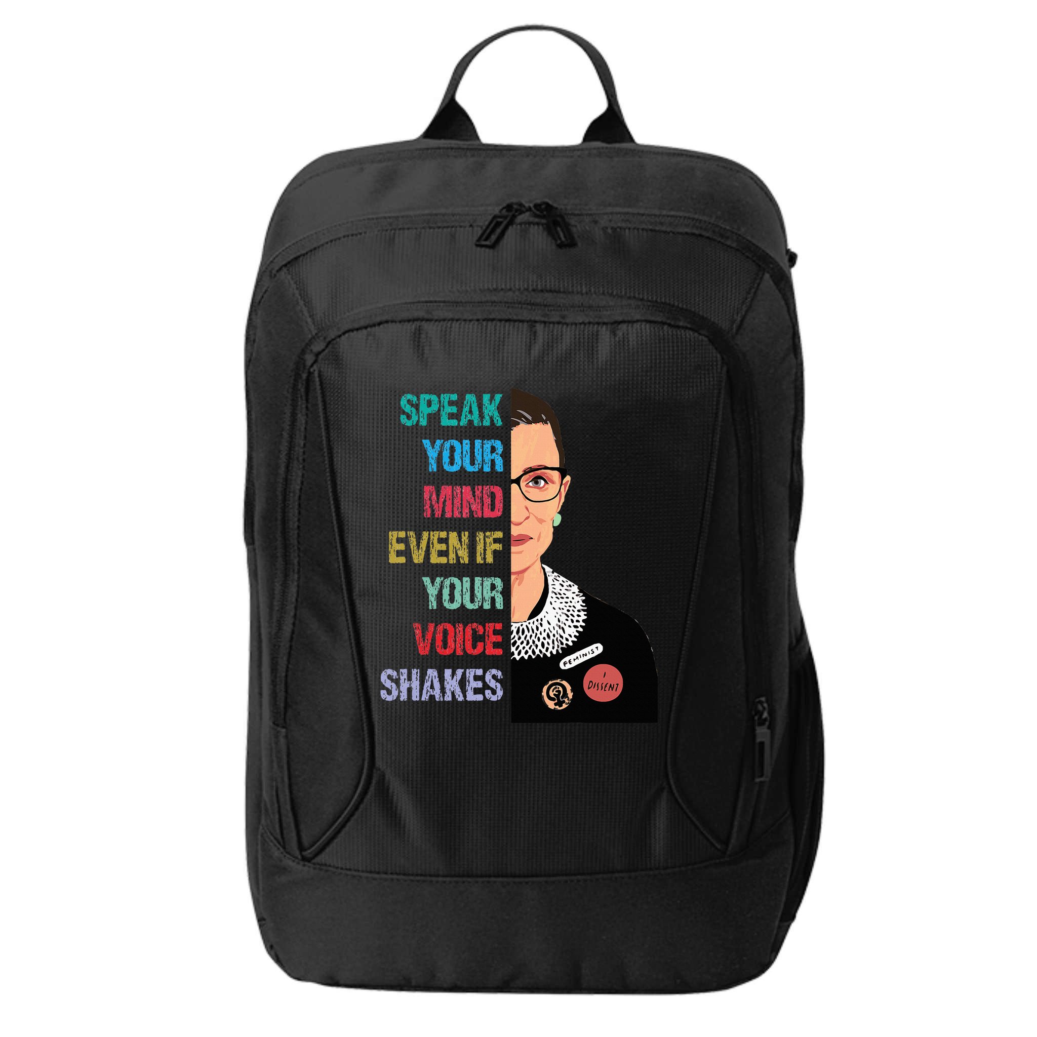 Speak Your Mind Even If Your Voice Shakes Feminist City Backpack