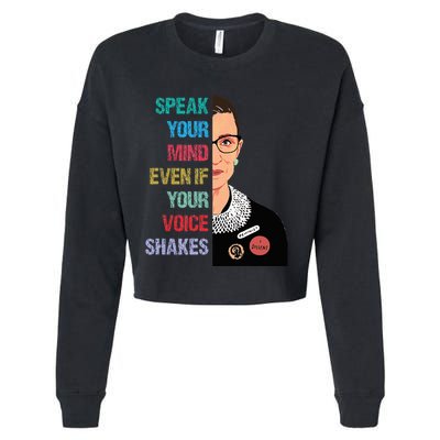 Speak Your Mind Even If Your Voice Shakes Feminist Cropped Pullover Crew