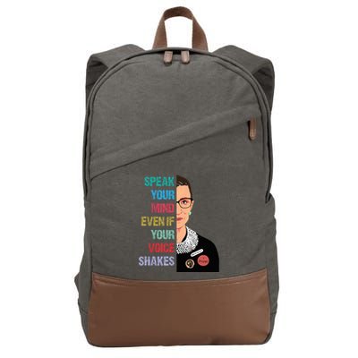 Speak Your Mind Even If Your Voice Shakes Feminist Cotton Canvas Backpack