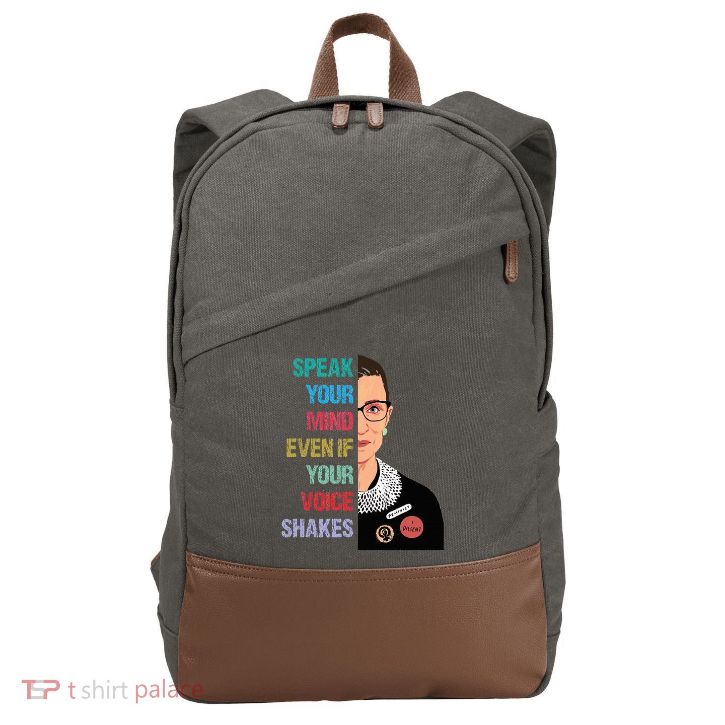 Speak Your Mind Even If Your Voice Shakes Feminist Cotton Canvas Backpack