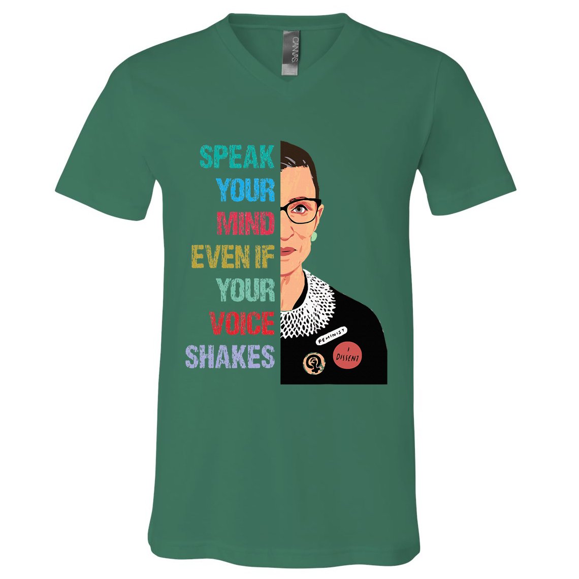 Speak Your Mind Even If Your Voice Shakes Feminist V-Neck T-Shirt