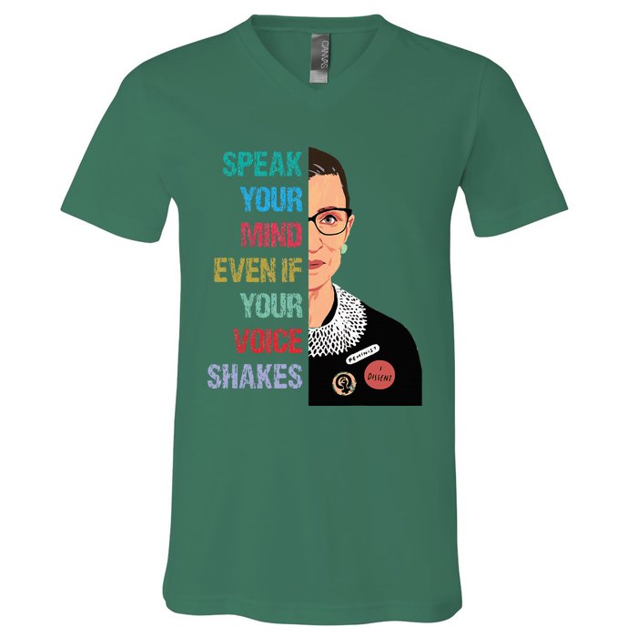 Speak Your Mind Even If Your Voice Shakes Feminist V-Neck T-Shirt