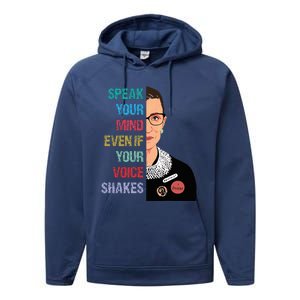 Speak Your Mind Even If Your Voice Shakes Feminist Performance Fleece Hoodie