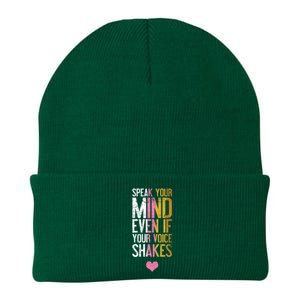 Speak Your Mind Even If Your Voice Shakes Rbg Funny Gift Knit Cap Winter Beanie