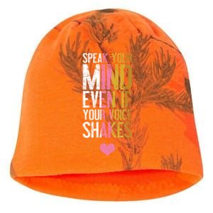 Speak Your Mind Even If Your Voice Shakes Rbg Funny Gift Kati - Camo Knit Beanie