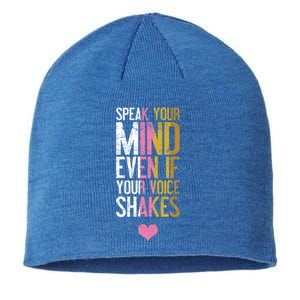 Speak Your Mind Even If Your Voice Shakes Rbg Funny Gift Sustainable Beanie