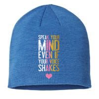 Speak Your Mind Even If Your Voice Shakes Rbg Funny Gift Sustainable Beanie