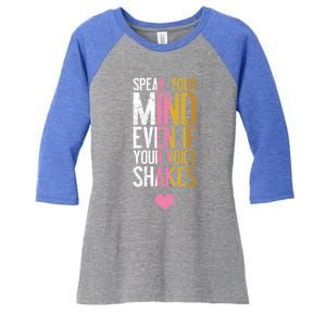 Speak Your Mind Even If Your Voice Shakes Rbg Funny Gift Women's Tri-Blend 3/4-Sleeve Raglan Shirt