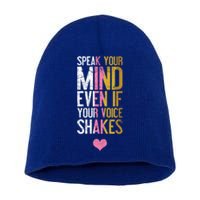 Speak Your Mind Even If Your Voice Shakes Rbg Funny Gift Short Acrylic Beanie