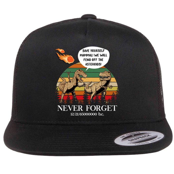 Save Yourself Mammal We Will Fend Off The Asteroids Gift Flat Bill Trucker Hat