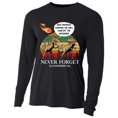 Save Yourself Mammal We Will Fend Off The Asteroids Gift Cooling Performance Long Sleeve Crew