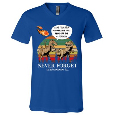 Save Yourself Mammal We Will Fend Off The Asteroids Gift V-Neck T-Shirt