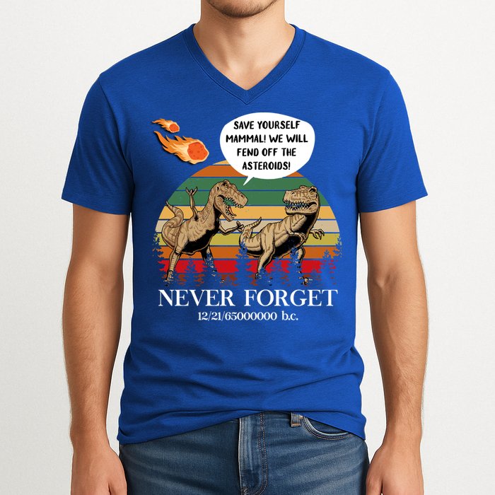 Save Yourself Mammal We Will Fend Off The Asteroids Gift V-Neck T-Shirt