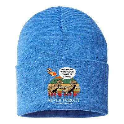 Save Yourself Mammal We Will Fend Off The Asteroids Gift Sustainable Knit Beanie