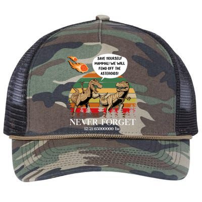 Save Yourself Mammal We Will Fend Off The Asteroids Gift Retro Rope Trucker Hat Cap