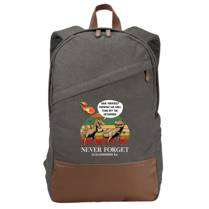 Save Yourself Mammal We Will Fend Off The Asteroids Gift Cotton Canvas Backpack
