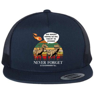 Save Yourself Mammal We Will Fend Off The Asteroids Gift Flat Bill Trucker Hat