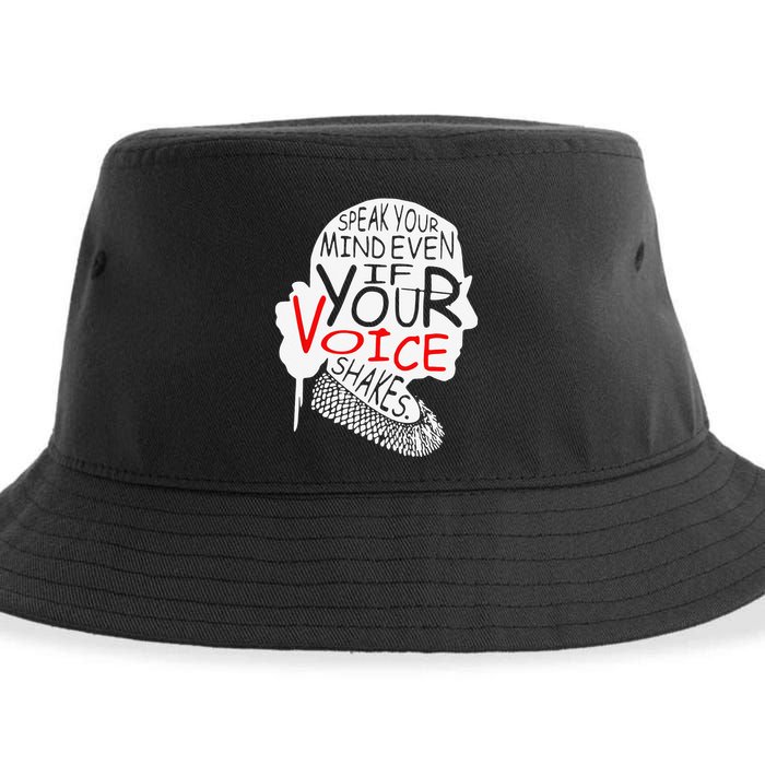 Speak Your Mind Even If Your Voice Shakes RBG 's Rights Sustainable Bucket Hat