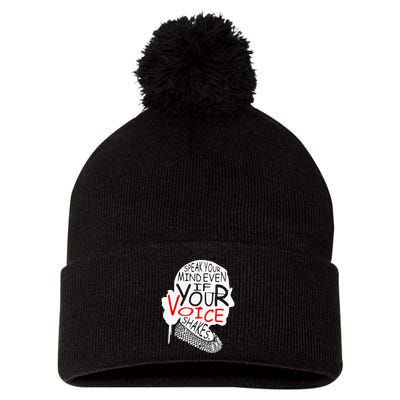 Speak Your Mind Even If Your Voice Shakes RBG 's Rights Pom Pom 12in Knit Beanie