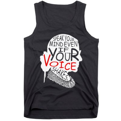 Speak Your Mind Even If Your Voice Shakes RBG 's Rights Tank Top