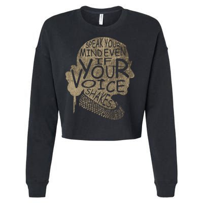 Speak Your Mind Even If Your Voice Shake Cropped Pullover Crew