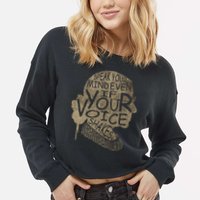 Speak Your Mind Even If Your Voice Shake Cropped Pullover Crew