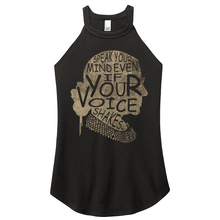 Speak Your Mind Even If Your Voice Shake Women's Perfect Tri Rocker Tank