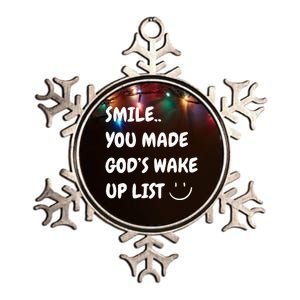 Smile You Made GodS Wake Up List Christian Jesus Apparel Metallic Star Ornament