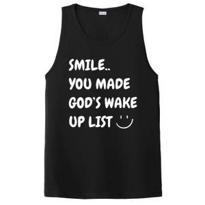 Smile You Made GodS Wake Up List Christian Jesus Apparel PosiCharge Competitor Tank