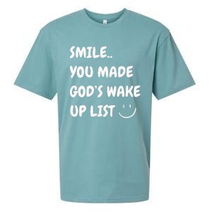 Smile You Made GodS Wake Up List Christian Jesus Apparel Sueded Cloud Jersey T-Shirt