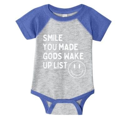 Smile You Made GodS Wake Up List Positively Infant Baby Jersey Bodysuit