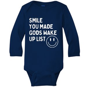 Smile You Made GodS Wake Up List Positively Baby Long Sleeve Bodysuit