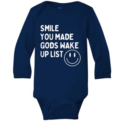 Smile You Made GodS Wake Up List Positively Baby Long Sleeve Bodysuit